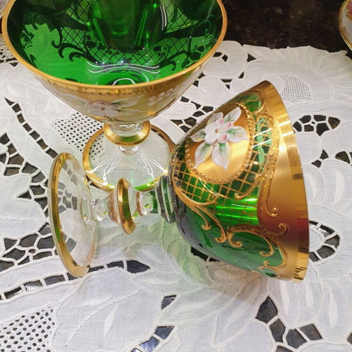 Bohemia champagne glasses like new, set of two
