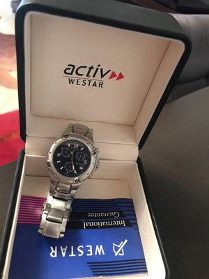 Westar Activ Chronograph Men's Watch New, Stainless Steel, 100m Water Resistant