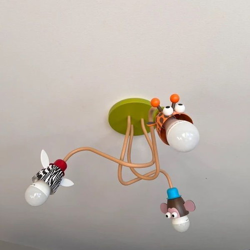 3 Lights Animal Semi Flush Mount Light like new for Child Bedroom