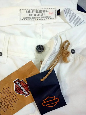 Γυναικεία παντελόνια Harley Davidson Gabardine 28 καινούργια, άσπρα