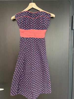 Strapless cotton dress like new, medium, multicolor purple