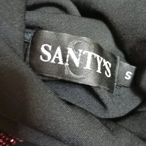 Women's elastic shiny blouse like new, black and pink
