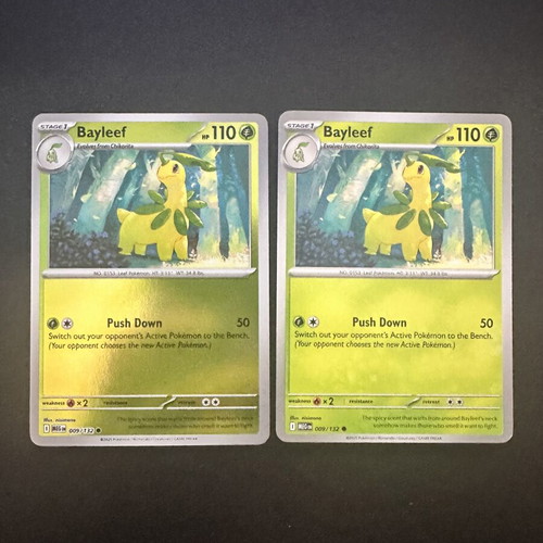 Bayleef 009/132 Mega Evolution Pokemon cards, normal and reverse