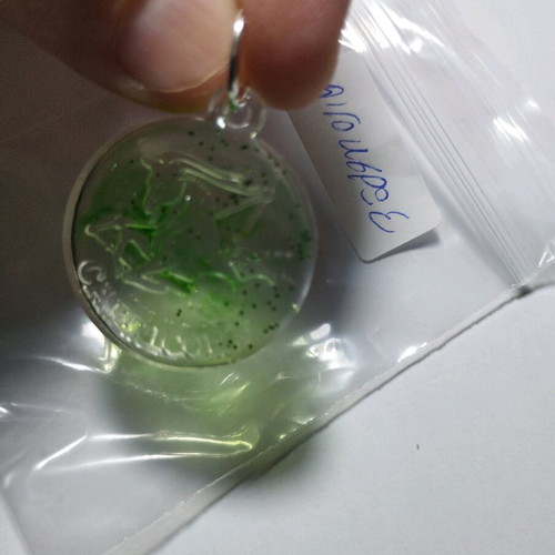 Handmade pendant with zodiac "Pisces" or "Sagittarius" or "Aquarius" or "Capricorn" made of liquid glass