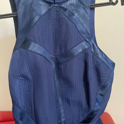 Elisabetta Franchi cocktail dress dark blue like new, Italian 44