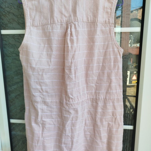 Esmara linen dress like new, striped fabric with waist cord, size M