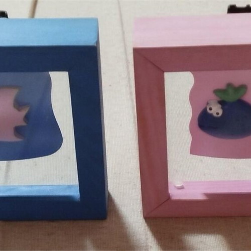Kids Room Frames with Fish in Blue and Pink Shades like new