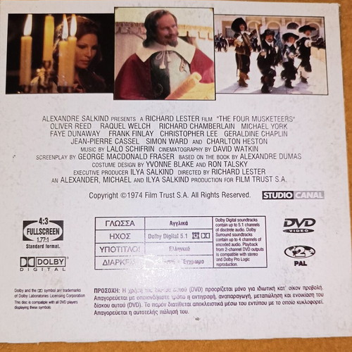 DVD The Four Musketeers used, historical with subtitles