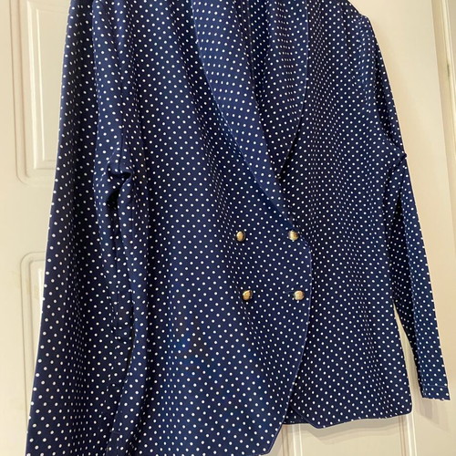 Vintage Nary Shirt double breasted with white polka dots size M/L