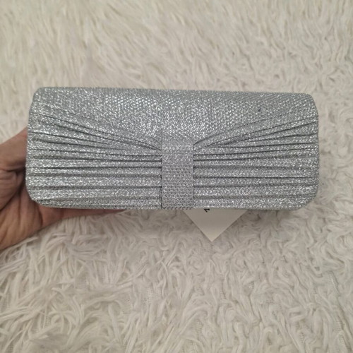 Evening bag crossbody silver new with tag