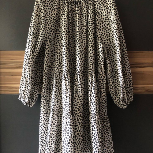 H&M dress women oversized like new, size XL, black and beige