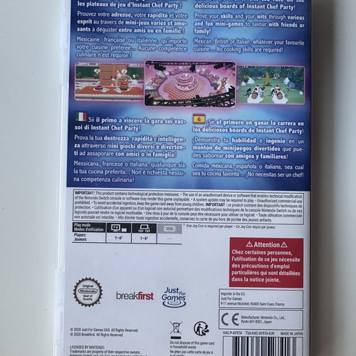 Instant Chef Party Nintendo Switch game like new