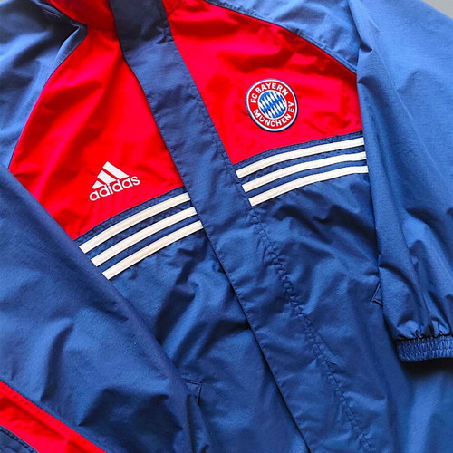 Vintage Bayern Munich x Adidas Hooded Rain Jacket, Like New, Men’s Large