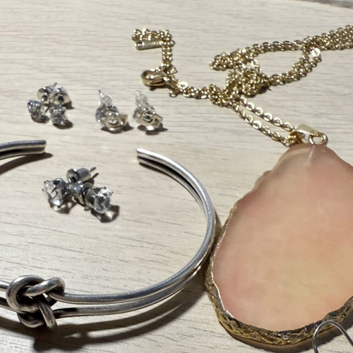 Jewelry set with bracelet, earrings, necklace and ring