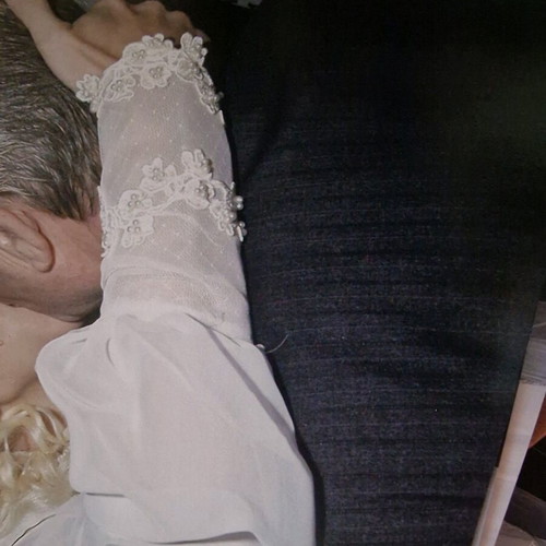 American Retro wedding dress like new with veil and long train
