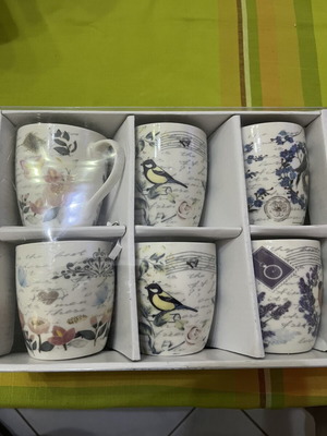 Ceramic cups set of 6 340ml new