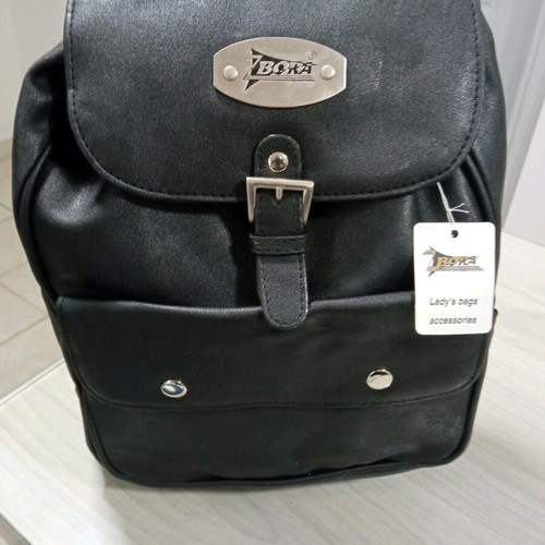 Women's leather backpack new, black color