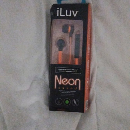 iLuv Neon Sound Wireless Earbuds orange new