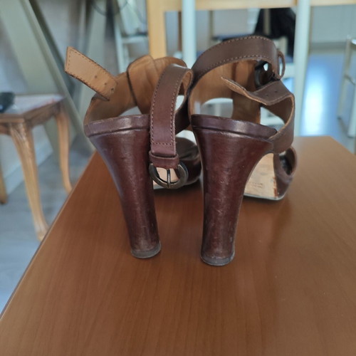 Anna F Leather Sandals Used, Brown, Size 36