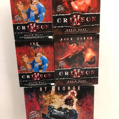 Crimson set of 5 busts new, based on Humberto Ramos art