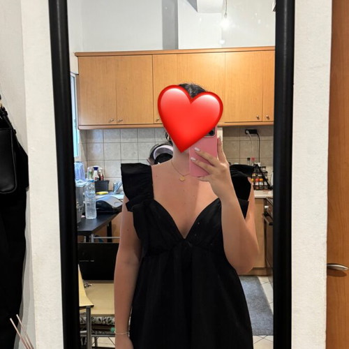 Shein mini summer dress black, new with zipper and back ties