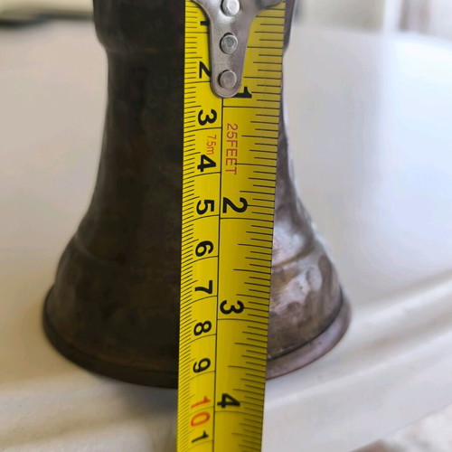 Handmade old copper briki for Greek or Turkish coffee used
