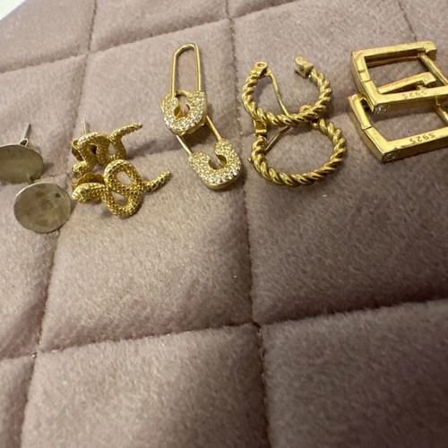 Earrings used, pack of 10 pairs silver and steel in gold, silver, or rose