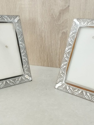 Vintage silver photo frames set of 2 used, 18x14 cm