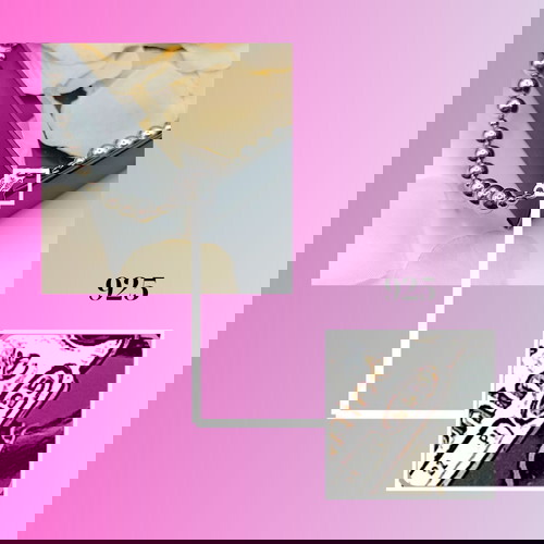 Soft Aura Necklace ασημένιο 925 κολιέ με ροζ χαλαζίες καινούργιο