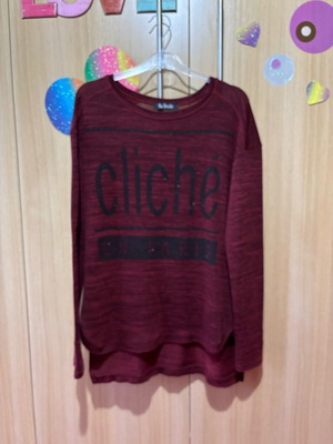 Long burgundy blouse like new, size L
