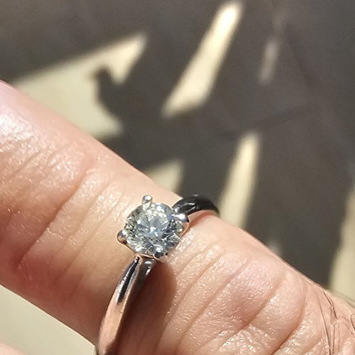 Solitaire ring 0.52ct like new, platinum 4.5g