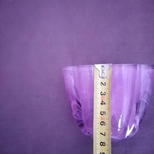 Walther glass candle holder lilac with white veins like new