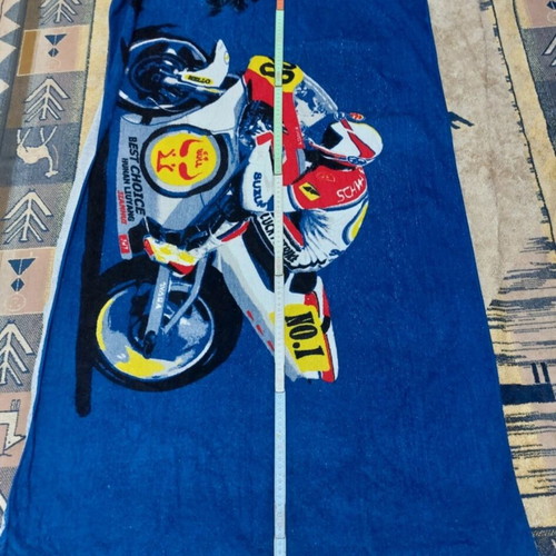 Beach towel used, dark blue, 1.47 × 0.72 m