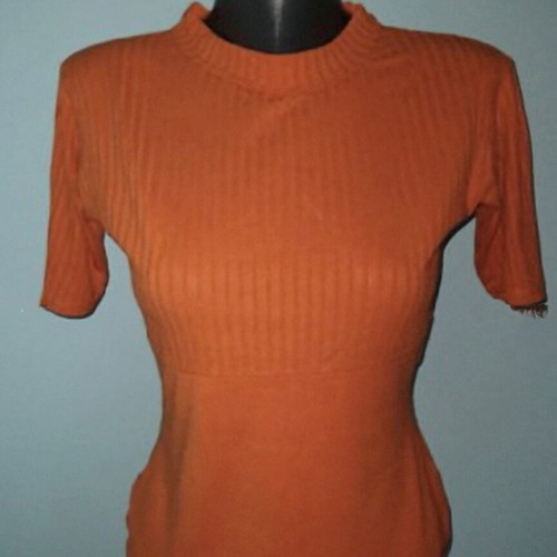 Street One ribbed branded blouse like new, orange, universal size M-2XL