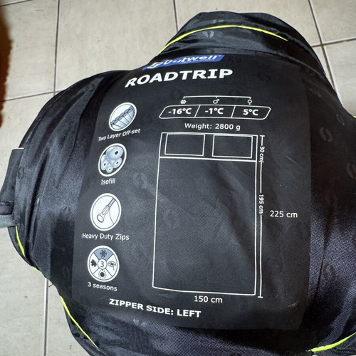 Outwell Roadtrip sleeping bag double three-season like new