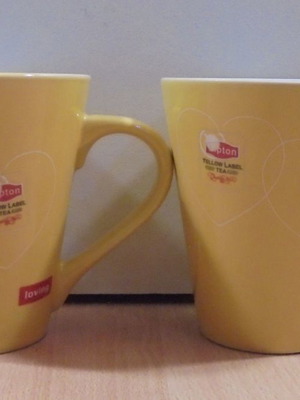 Lipton τσάι δύο μεταχειρισμένες διαφημιστικές κεραμικές κούπες