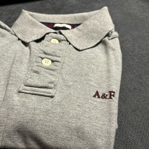 Abercrombie & Fitch men's polo shirt light gray short sleeve like new