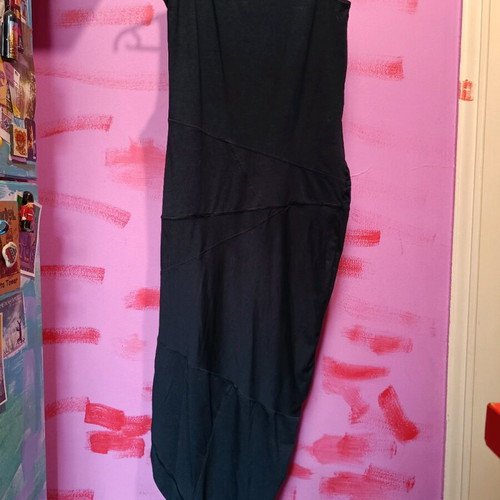 Sisley maxi asymmetric dress like new, size M/L, black