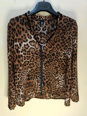 Leopard blouse IF with cowl neck, like new, size S/M