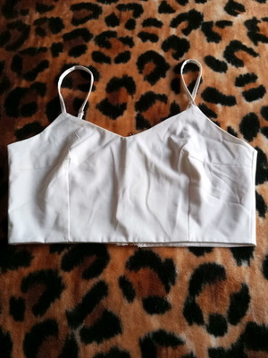Top white with back zipper like new, size S