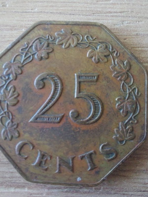 Malta 25 Cents 1975 Used Coin