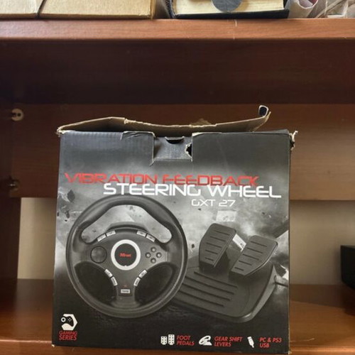Trust GXT 27 racing wheel used with vibration and pedals for PC/PS3