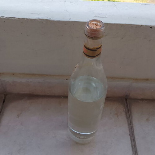 Botrys vodka bottle 1962 used, Greek 10-year-old spirit 700g