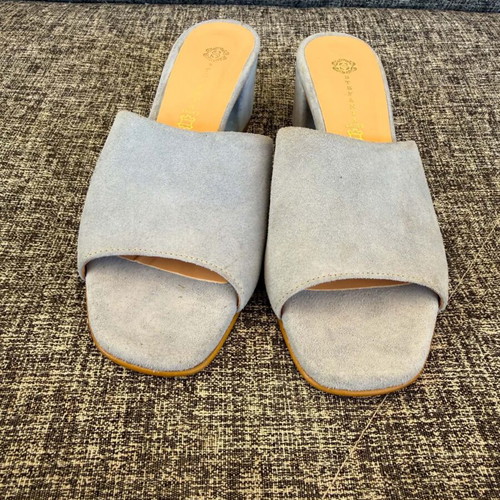 Stefania suede women's mules, size 37, turquoise
