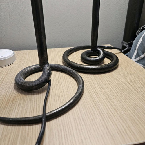 Handmade table lamps like new, solid iron, set of 2