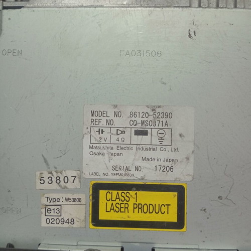 Toyota Yaris radio CD DVD used