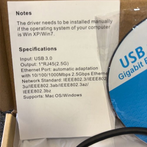 USB v.3.0 RJ-45 Network Adapter 10/100/1000/2.5G New