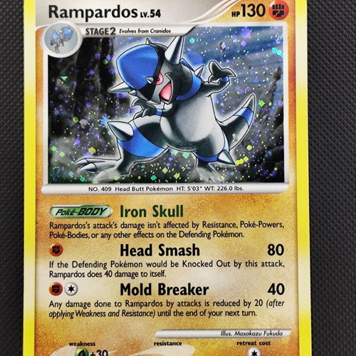 Rampardos LV 54 Holo Pokemon card 13/127