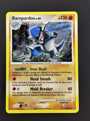 Rampardos LV 54 Holo Pokemon card 13/127