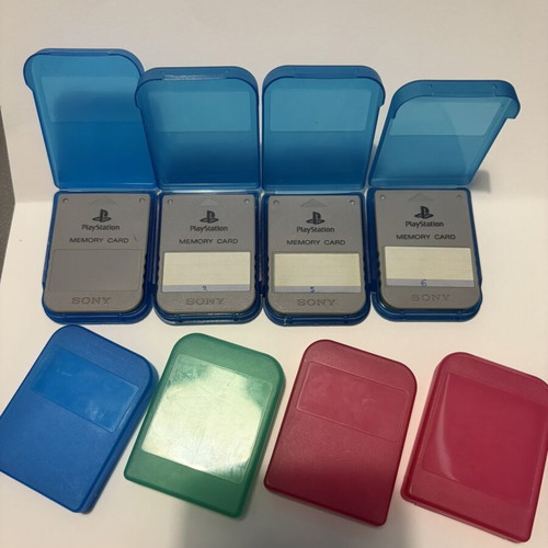 Sony PlayStation 1 Memory Cards pack with protective cases